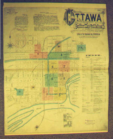 OTTAWA, ILLINOIS SANBORN MAP OF 1880